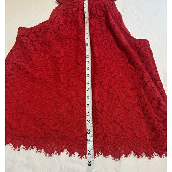 J.Crew Women’s Sz S Red Lace Halter Top Blouse Lined Boho Formal Romantic Fairy - Picture 10 of 10